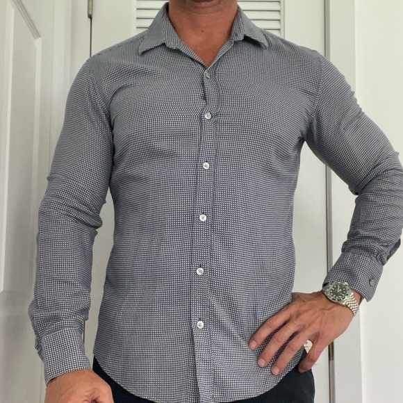 BOSS HUGO BOSS Sharp Fit Dress Shirt-Men Size L Preowned - Picture 4 of 7